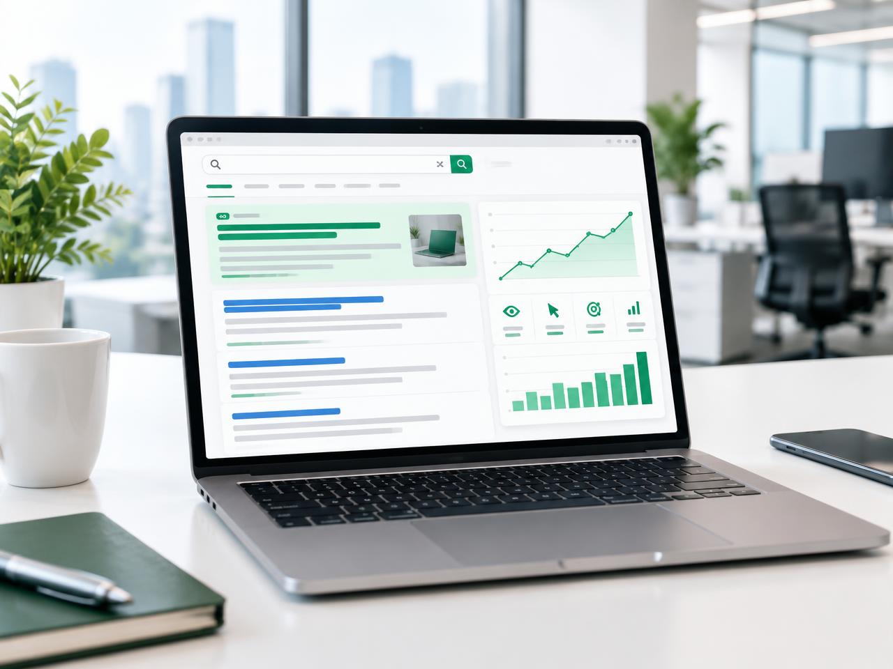 Illustrative search advertisement and campaign management screen